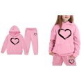 thumbnail image 1 of Boys Girls Active Sweatsuit 2PC Long Sleeve Printed Hoodie and Jogger Pants Fall Winter Clothes Clothes for 5-6 Years Old Girls Boys Girls Fashion, 1 of 4