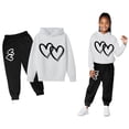 thumbnail image 1 of Boys Girls Active Sweatsuit 2PC Long Sleeve Printed Pullover Hoodie and Jogger Sweatpants Warm Fall Winter Clothes Girls Size 4-5 Years Clothes Boys Girls Fashion, 1 of 4