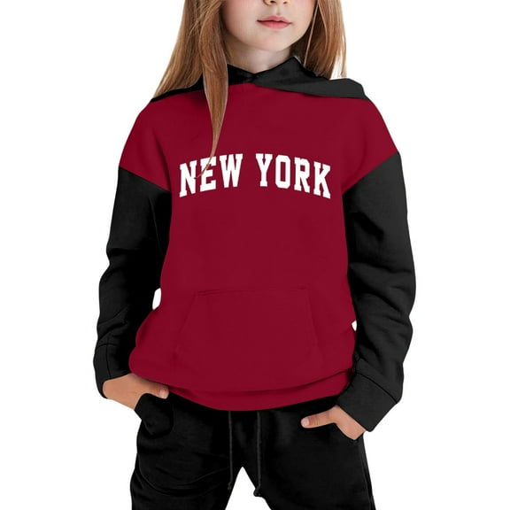 Boys Girls Active Sweatsuit 2PC Long Sleeve Printed Pullover Hoodie Sweatshirt and Active Jogger Pants Fall Clothes 13-14 Years Boys Clothes Boys Girls Fashion