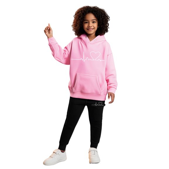 Boys Girls Active Sweatsuit 2PC Long Sleeve Printed Tracksuit Hoodie Leggings Pants Fall Clothes 5-6 Years Boy Clothes Boys Girls Fashion