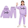 thumbnail image 1 of Boys Girls Active Sweatsuit 2PC Long Sleeve Purple Sweatshirt Sweatpants Fall Winter Clothes Girl Clothes 8-9 Years, 1 of 4