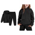 thumbnail image 1 of Boys Girls Active Sweatsuit 2PC Long Sleeve Zip Up Tracksuit Hoodie and Sweatpants Warm Fall Winter Clothes Tween Girls Trendy Clothes 11-12 Years, 1 of 9