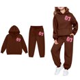 thumbnail image 1 of Boys Girls Active Sweatsuit 2PC Six Seven Sweatshirt Sweatpants Set Winter Clothes Girl Clothes Size 8-9 Years, 1 of 5