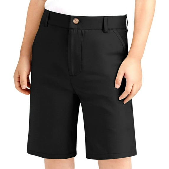 Boys' Girls Adjustable Waist Stretch Flat Front Shorts For School Uniformss Shorts for Teens Boys Summer Shorts