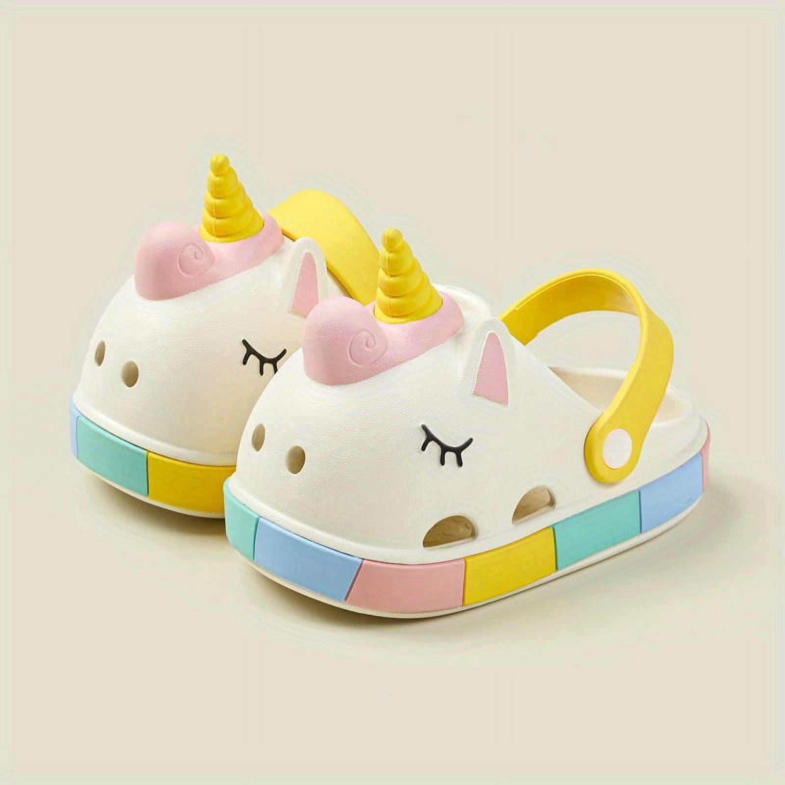 Boys Girls Adorable Cartoon Unicorn Clogs Garden Shoes, Comfortable ...