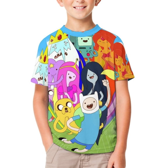 Boys Girls Adventure Cartoon Time T-Shirts 3D Graphic Shirts Kids Youth Short Sleeve Tees