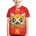 thumbnail image 1 of Boys Girls Aggretsuko Shirt Graphic T-Shirt Crewneck Short Sleeve 3d Colorful Tops Tees, 1 of 7