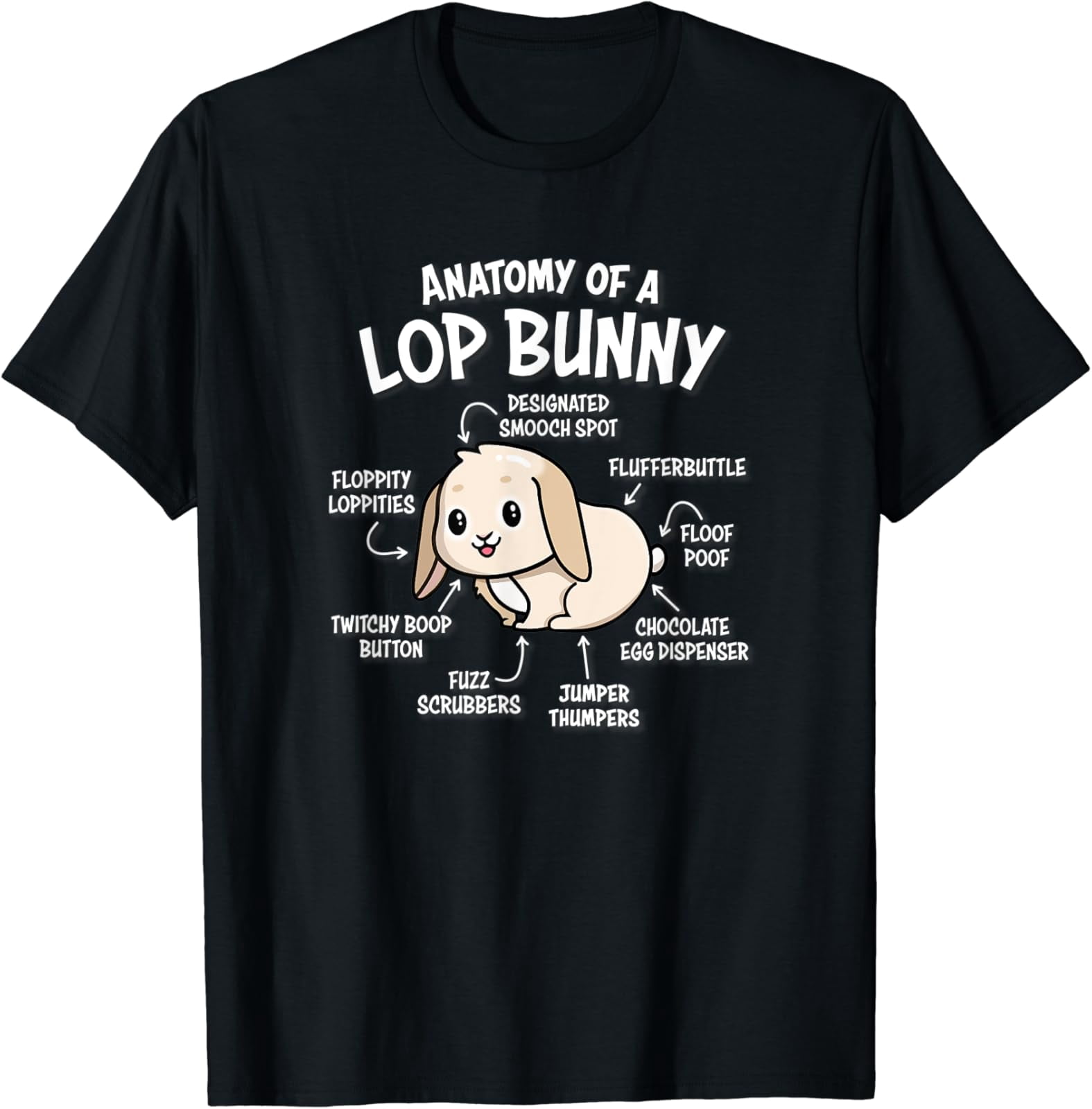 Boys Girls Anatomy Of Mini Holland Lop Bunny Rabbit Lover T-Shirt All ...