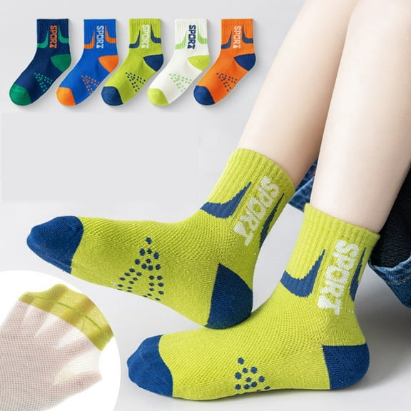Boys & Girls Ankle Socks Cotton Athletic Low-Cut Socks for Little Big Kids 5 Pairs
