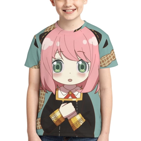 Boys Girls Anya Forger Spy X Shirt Graphic T-Shirt Crewneck Short Sleeve 3d Colorful Tops Tees