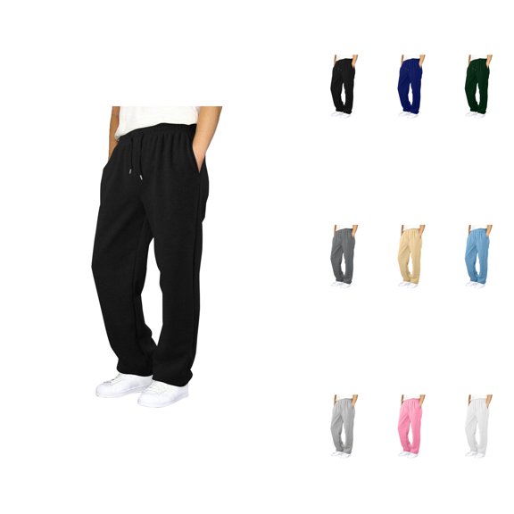 Boys' & Girls' Baggy Sweatpants, Straight Leg Open Bottom, Elastic Waist, Athletic Joggers with Pockets