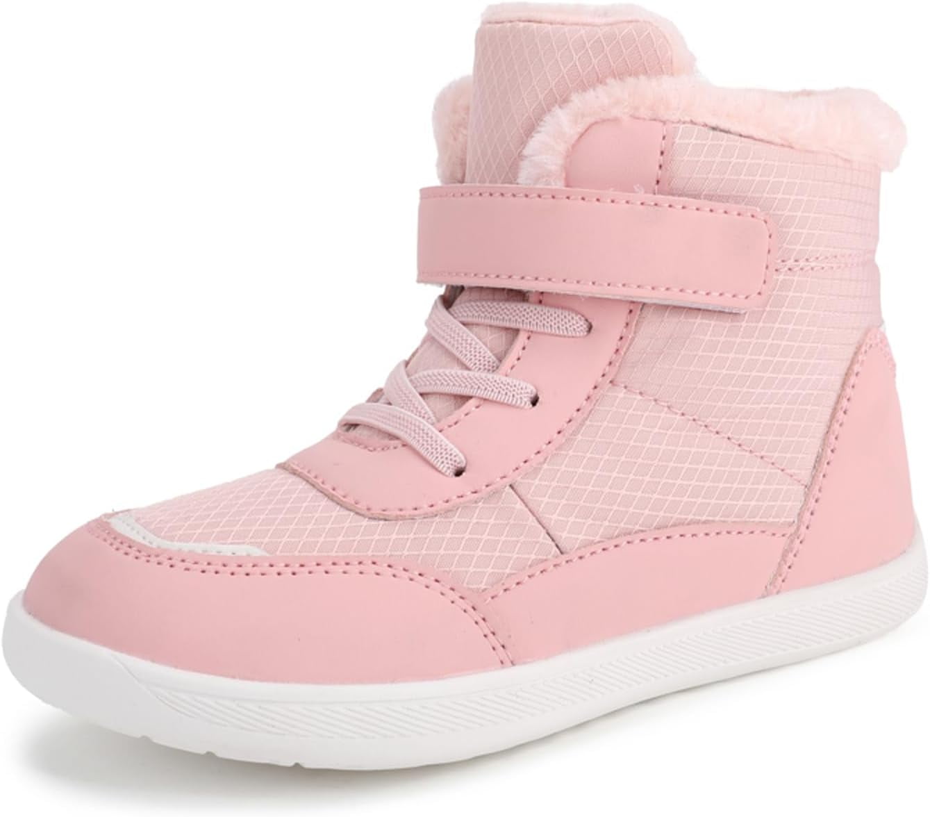 Boys Girls Barefoot Winter Boots with Wide Toe Box Slip Resistant Waterproof Zero Drop Sole