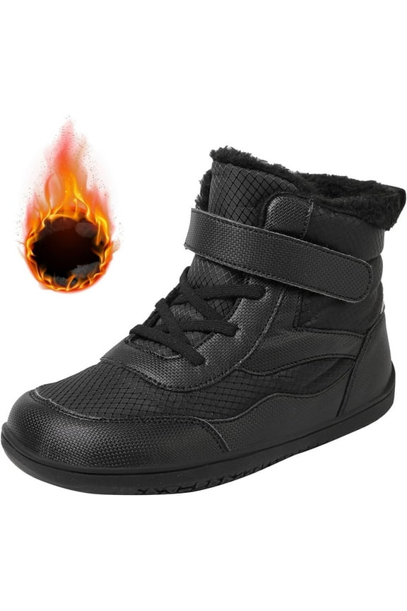 Boys Girls Barefoot Winter Boots With Wide Toe Box Slip Drop Sole Ankle Winter Snow Boots Girl Winter Boots for Kids