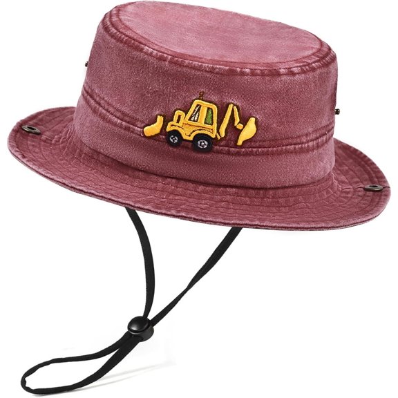 Boys Girls Baseball Cap Embroidery Trucker Hat Adjustable Washed Sun Fishing Hat for 3-8