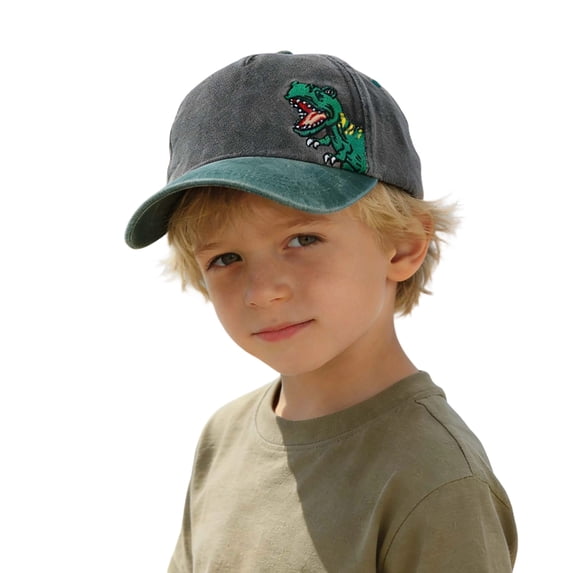 Boys Girls Baseball Hat Breathable and Soft Workout Cap Youth Flat Brim Washed Low Profile Cap Sports Hat for Kids Plus Size Black One Size