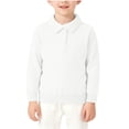 thumbnail image 1 of Boys Girls Basic Long Sleeve Sweater Kids' Fall Winter Collared Knit Pullover Top with Buttons, Solid Color Warm Layering Wear 2-10Y, 1 of 6