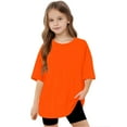 thumbnail image 1 of Boys & Girls Basic Tops Summer Short Sleeve T-Shirts Size 5-15 Teens Kids Casual Solid Color Pullover Loose Athletic Workout Tees, 1 of 8