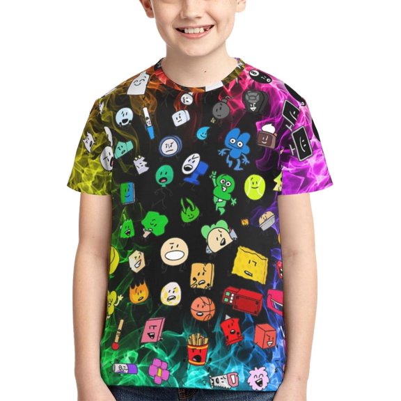 Boys Girls Battle for Dream Island Bfdi 3D Graphic T-Shirts Short Sleeve Tees Shirt for Kids
