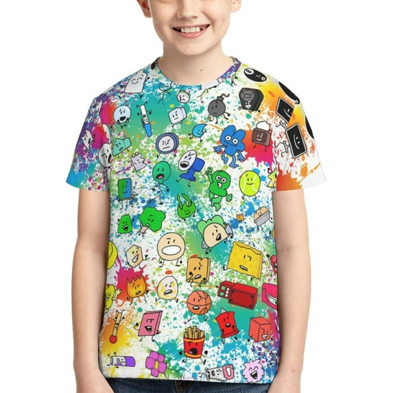 Boys Girls Battle for Dream Island Bfdi 3D Graphic T-Shirts Short Sleeve Tees Shirt for Kids