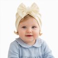 thumbnail image 1 of Boys Girls Beanies Baby Girls Turban Hats With Bow Newborn Caps Bonnets Headwraps Kids Knitted Beanie for Baby Boys,One Size,A33-Beige, 1 of 4