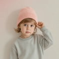 thumbnail image 1 of Boys Girls Beanies Hats Knitted Skull Cap Size 1-4 Toddlers Casual Solid Color Thermal Warm Stretchy Slim Slouch Winter Hat, 1 of 6