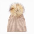 thumbnail image 1 of Boys Girls Beanies Winter Pullover Hat Children's Double Ear Hat Solid Color Cute Knitting Kids Knitted Beanie for Baby Boys,3-8 Years,A105-Beige, 1 of 6