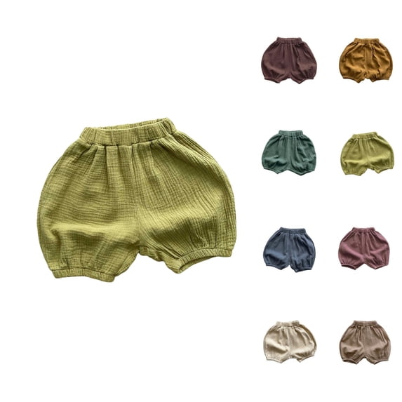 Boys Girls Bloomers Summer Casual Lightweight Elastic Waist Soft Cotton Shorts for Little Kids Toddler 1-5 Years