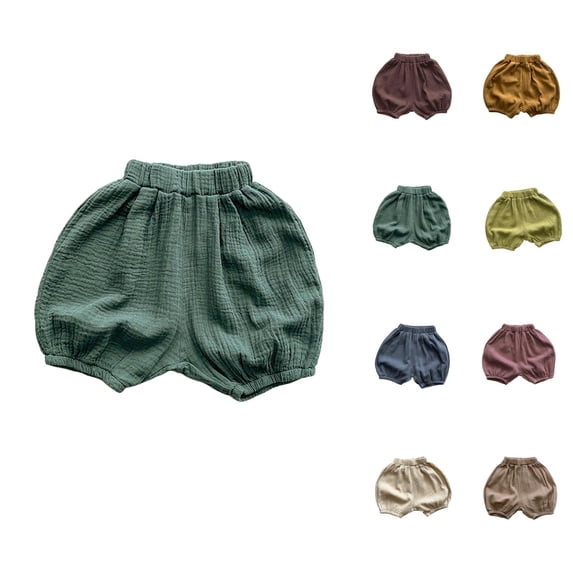 Boys Girls Bloomers Summer Casual Lightweight Elastic Waist Soft Cotton Shorts for Little Kids Toddler 1-5 Years