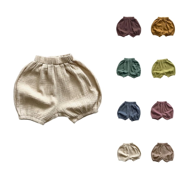 Boys Girls Bloomers Summer Casual Lightweight Elastic Waist Soft Cotton Shorts for Little Kids Toddler 1-5 Years