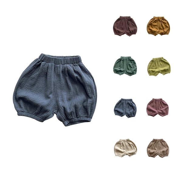 Boys Girls Bloomers Summer Casual Lightweight Elastic Waist Soft Cotton Shorts for Little Kids Toddler 1-5 Years