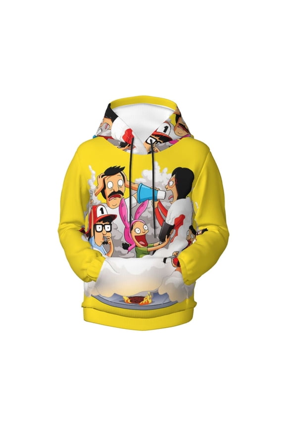 Boys Girls Bob's Burgers Hoodie 3D Printed Cartoon Anime Long Sleeve Hooded Pullover Sweatshirt with Pocket For Teens