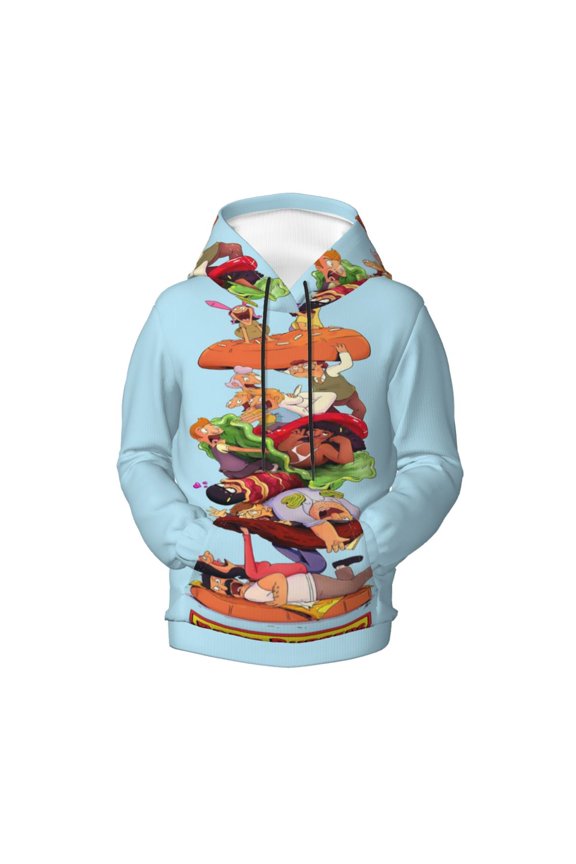 Boys Girls Bob's Burgers Hoodie 3D Printed Cartoon Anime Long Sleeve Hooded Pullover Sweatshirt with Pocket For Teens