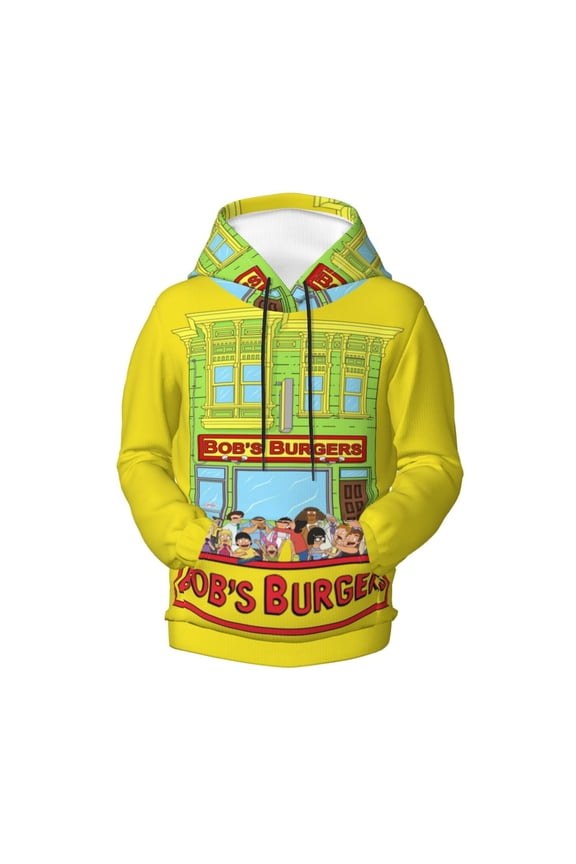 Boys Girls Bob's Burgers Hoodie 3D Printed Cartoon Anime Long Sleeve Hooded Pullover Sweatshirt with Pocket For Teens