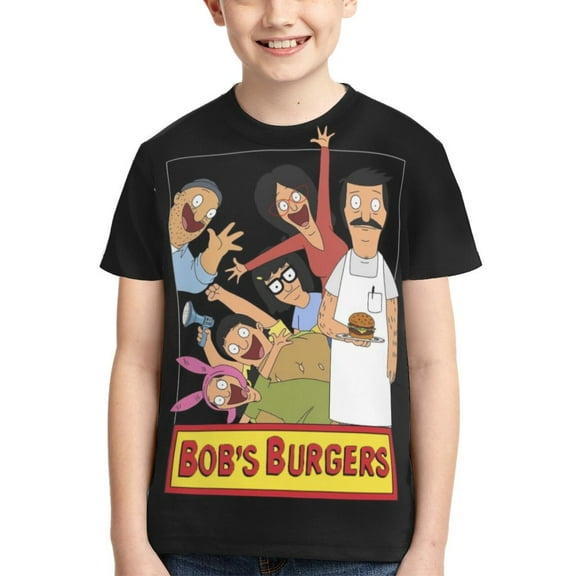 Boys Girls Bob's Burgers T-Shirts 3D Printed Novelty Short Sleeve Shirts Kids Youth Game Cartoon Tee Shirts Summer Tops