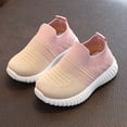 thumbnail image 1 of Boys Girls Breathable Mesh Shoes, Boy's Girl's Toddlers Canvas Shoes Slip-On Lightweight Kids Sneakers Casual Skin-Friendly Walking Running Shoes With Multicolor Sole, White 23/5C, 1 of 5