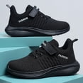 thumbnail image 1 of Boys Girls Breathable Mesh Sneakers for Daily Casual Campus Outdoor Play Lightweight Soft Sole Kids Walking Shoes—Comfortable Everyday Footwear for 5-13 Years, 1 of 4
