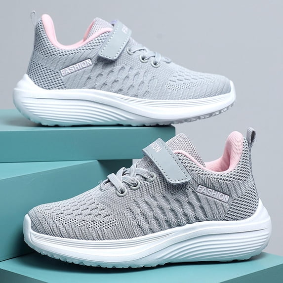 Boys Girls Breathable Mesh Sneakers for Daily Casual Campus Outdoor Play Lightweight Soft Sole Kids Walking Shoes—Comfortable Everyday Footwear for 5-13 Years