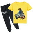 thumbnail image 1 of Boys & Girls' Breathable Summer Outfit: The Legend of Zelda Print on Cotton Short Sleeve T-shirt Set, 1 of 3