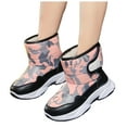 thumbnail image 1 of Boys Girls Camo Snow Boots Platform Nonslip Hook and Loop Insulated Thickened Warm Furry Lined High Top Cold Weather Winter Ankle Booties 11 Little Kid Pink, 1 of 6