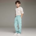 thumbnail image 1 of Boys Girls Cargo Pants Blue Sweatpants Men Elastic Waist Wide Leg Boys' Athletic Pants Girl Pants Size, 1 of 7