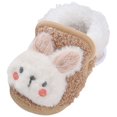 thumbnail image 1 of Boys Girls Cartoon Animals Non Slip Walking Shoes Fleece Lined Cute Slippers Winter Warm Slip On Sneakers, 1 of 5