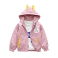 thumbnail image 1 of Boys & Girls Cartoon Rabbit Cute Jackets Spring Zip Hooded Windbreaker Cute Easter Outfits Color Pink Size 12-18 Months, 1 of 9