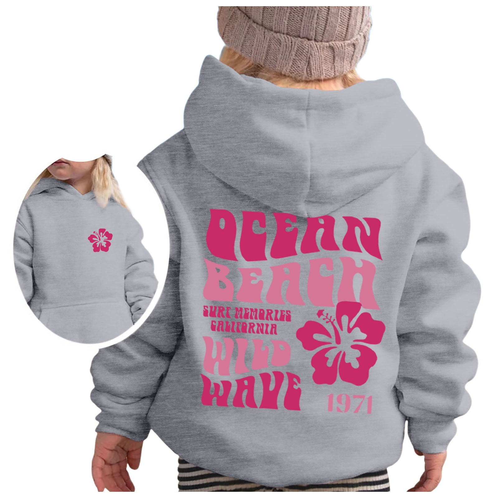Boys and Girls Casual Loose Cute Print Long Sleeve Hoodie Sport Boys