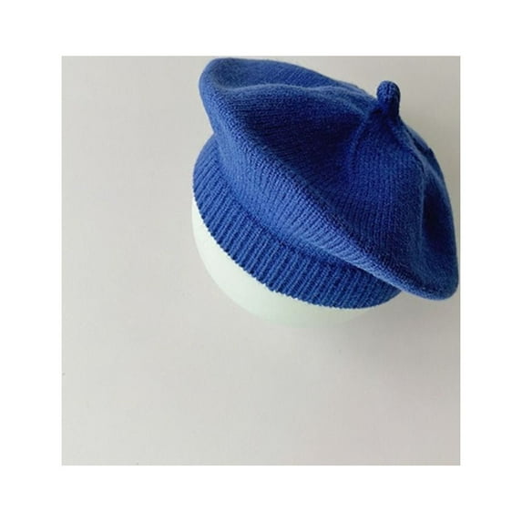 Boys Girls Children's Accessories Warm Knitted Cute Autumn Winter Children Newsboy Cap Kids Berets Baby Beret Hat Painter Hat BLUE