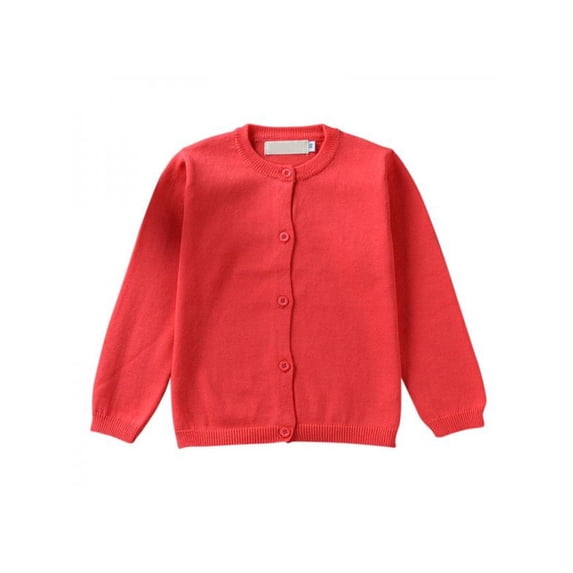 Boys Girls Childrens School Sweatshirt Sweater Jumper Top Button Down Crew Neck