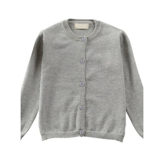 Boys Girls Childrens School Sweatshirt Sweater Jumper Top Button Down Crew Neck