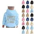 thumbnail image 1 of Boys Girls Christian Hoodies Bible Verse Long Sleeve Graphic Hooded Sweatshirt with Pockets Kids Pullover Tops, 1 of 1