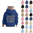 thumbnail image 1 of Boys Girls Christian Hoodies Bible Verse Long Sleeve Graphic Hooded Sweatshirt with Pockets Kids Pullover Tops, 1 of 1