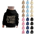 thumbnail image 1 of Boys Girls Christian Hoodies Long Sleeve Bible Verse Graphic Hooded Sweatshirt with Pockets Kids Pullover Tops, 1 of 1