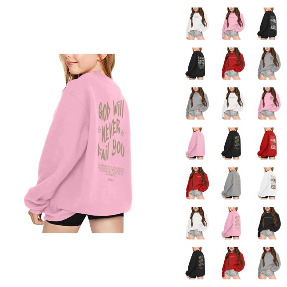 Boys Girls Christian Sweatshirts 2025 Long Sleeve Crewneck Bible Verse Graphic Sweatshirt Kids Pullover Tops